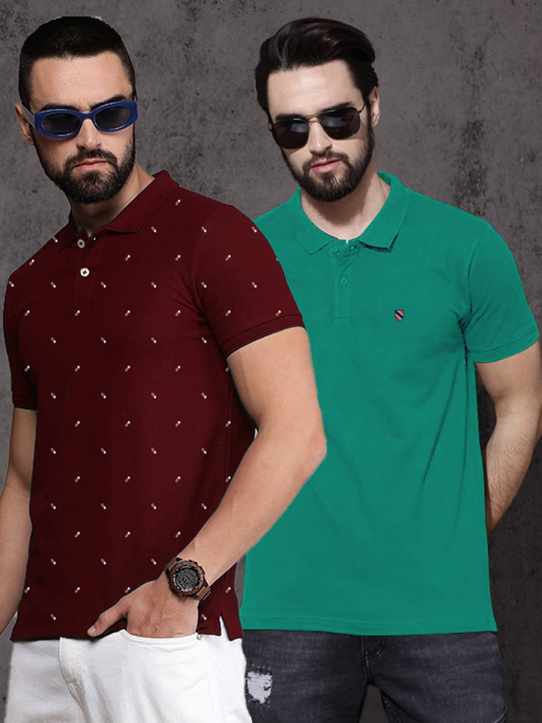Merriment Pack of 2 Cotton Regular Fit Solid Half Sleeves Men's Polo T Shirt ( Maroon ) Merriment Pack of 2 Cotton Regular Fit Solid Half Sleeves Men's Polo T Shirt ( Maroon )