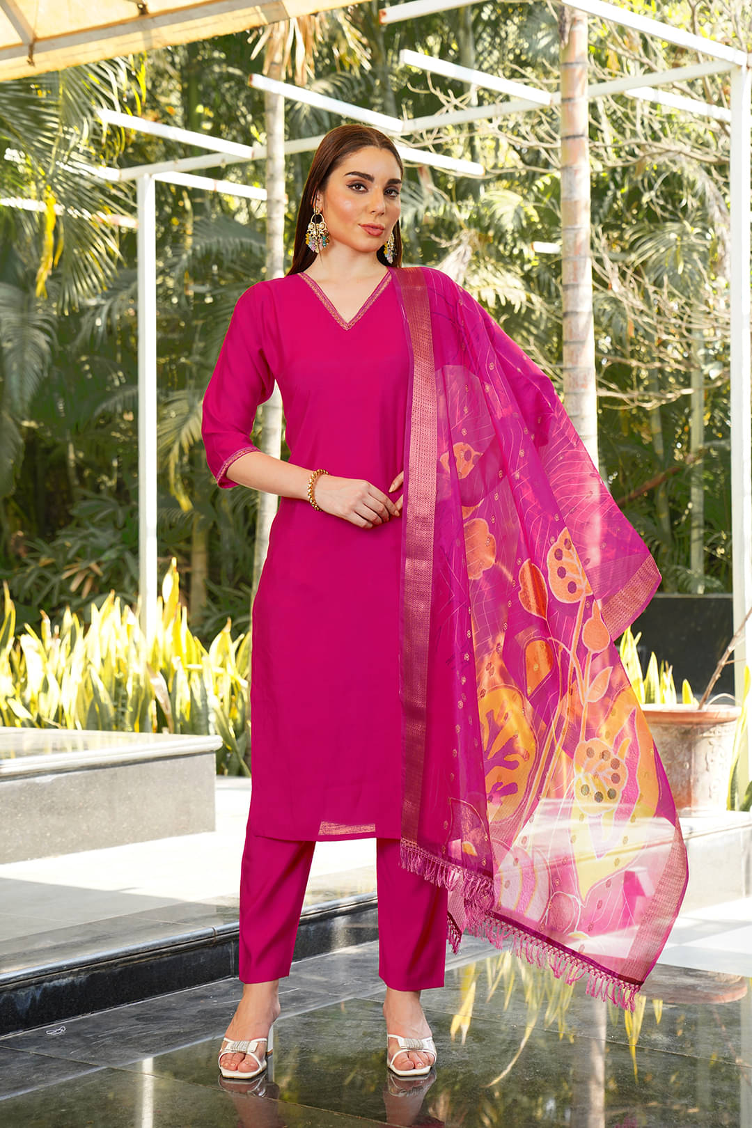 Sanjana Silks Rayon Solid Kurti With Pants Women's Stitched Salwar Suit - Pink ( Pack of 1 ) Sanjana Silks Rayon Solid Kurti With Pants Women's Stitched Salwar Suit - Pink ( Pack of 1 )