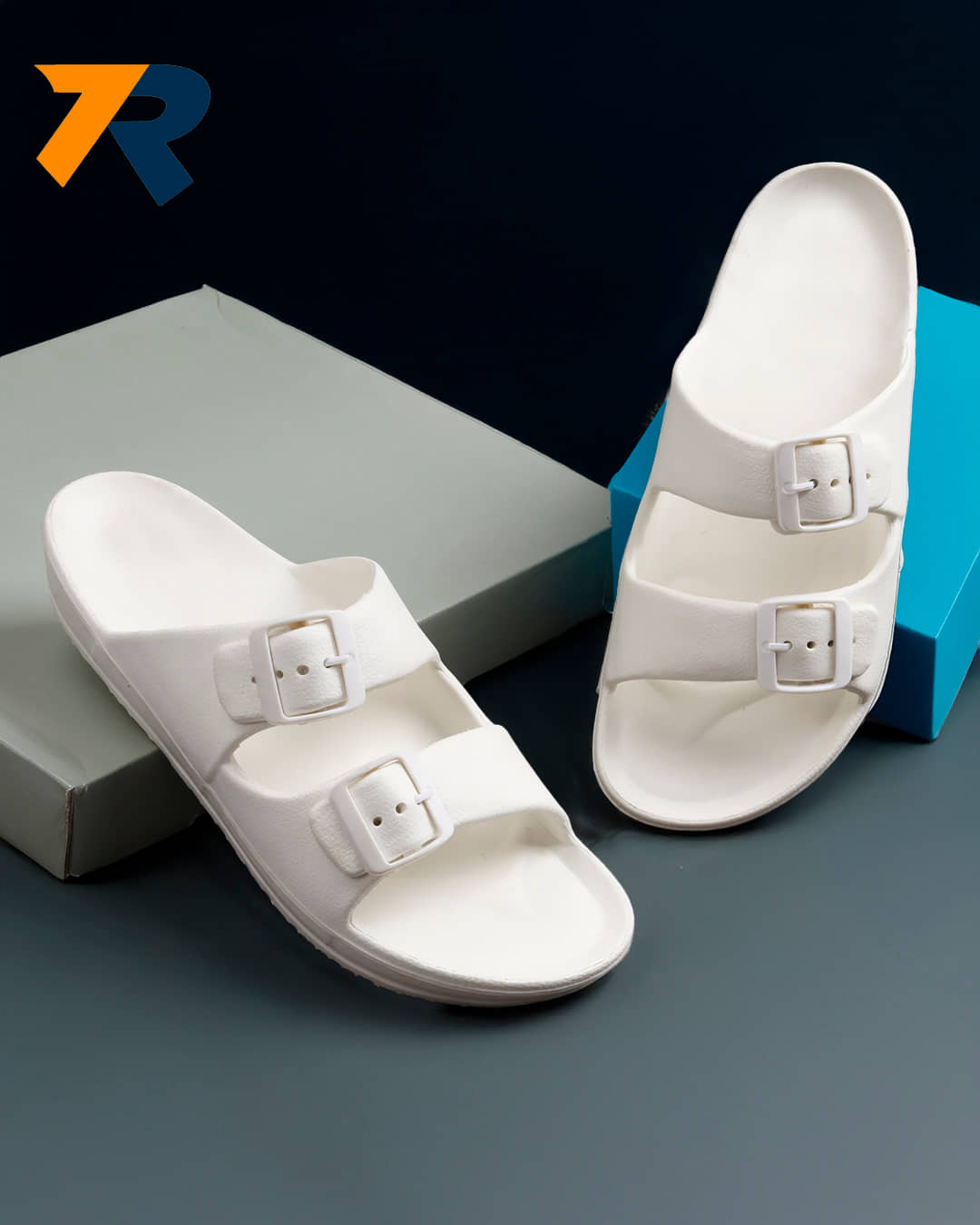 TR White Men's Thong Flip Flop