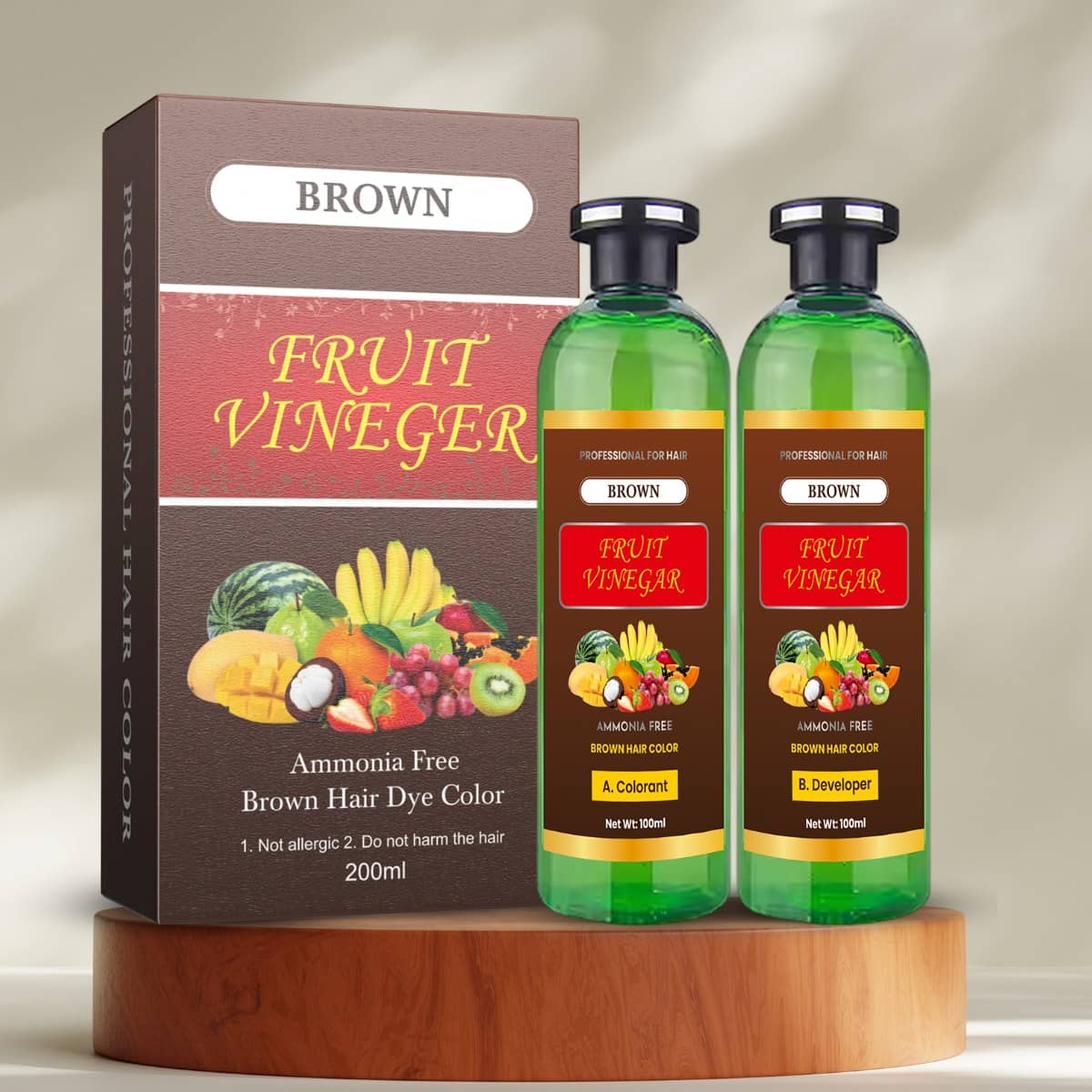 WRIXTY Fruit Vinegar Dark Brown Hair Colour Gel Instant Smooth Soft Hair Easy Apply Natural Shine
