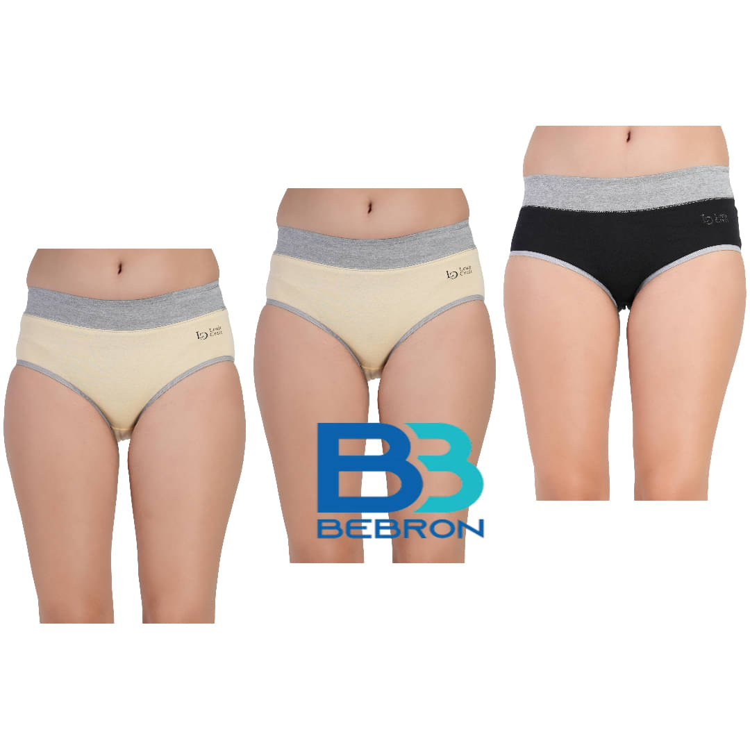     			Bebron Pack of 3 Cotton Lycra Hipster For Women ( Multicolor14 )