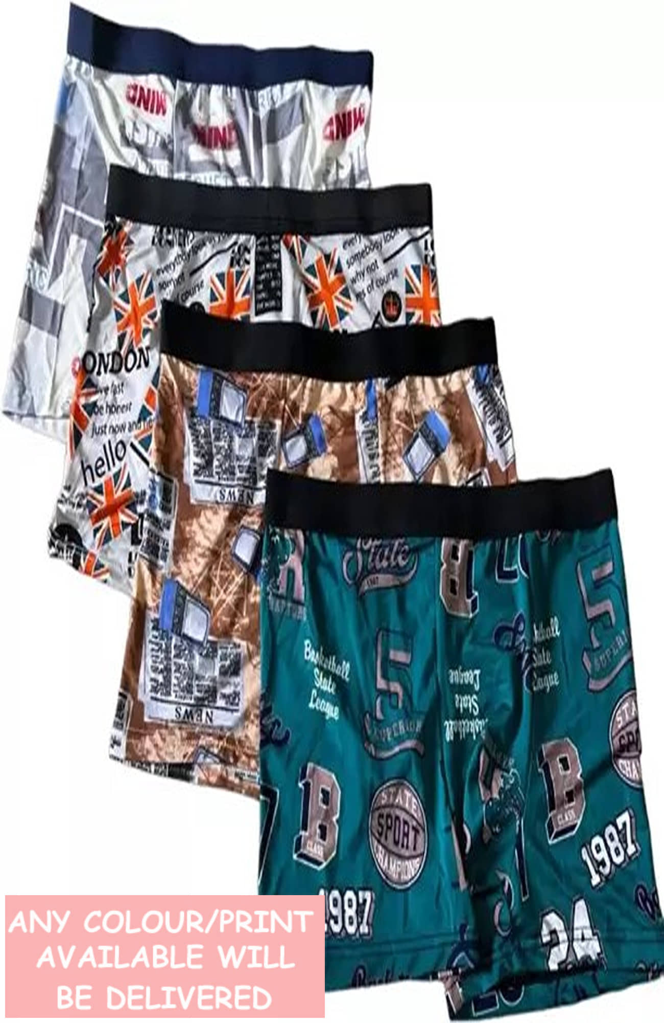 CAVENDRES Pack of 4 Nylon Trunks For Men's ( Multicolor )