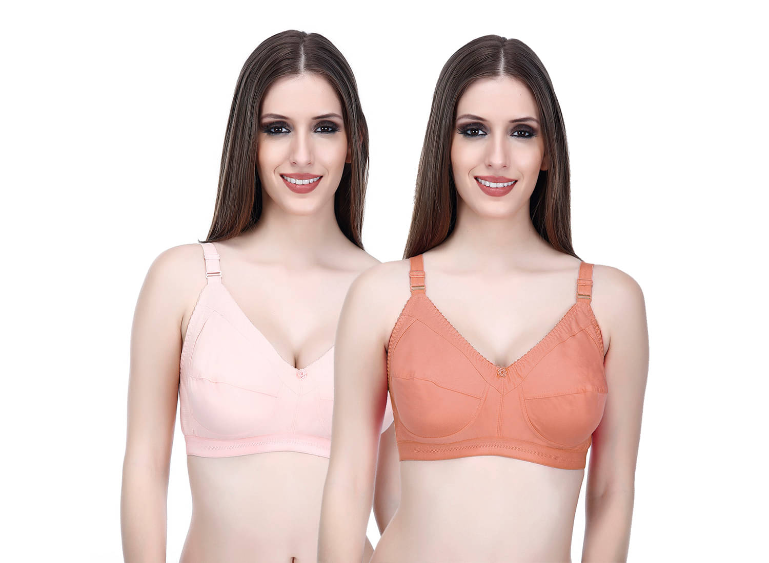 Elina Pack of 2 Cotton Non Padded Minimizer Bra For Women ( Multicolor )     			Elina Pack of 2 Cotton Non Padded Minimizer Bra For Women ( Multicolor )