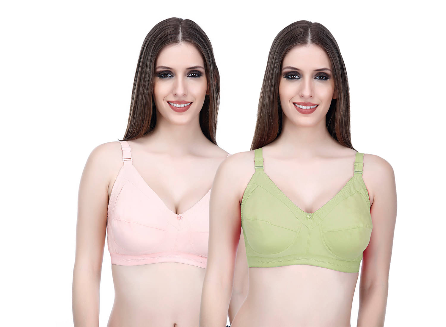 Elina Pack of 2 Cotton Non Padded Minimizer Bra For Women ( Multicolor ) Elina Pack of 2 Cotton Non Padded Minimizer Bra For Women ( Multicolor )