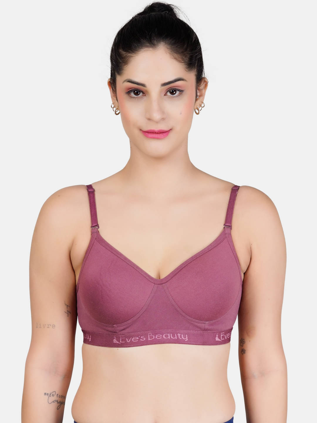     			Eve's Beauty Maroon Cotton Blend Lightly Padded Women's Sports Bra ( Pack of 1 )