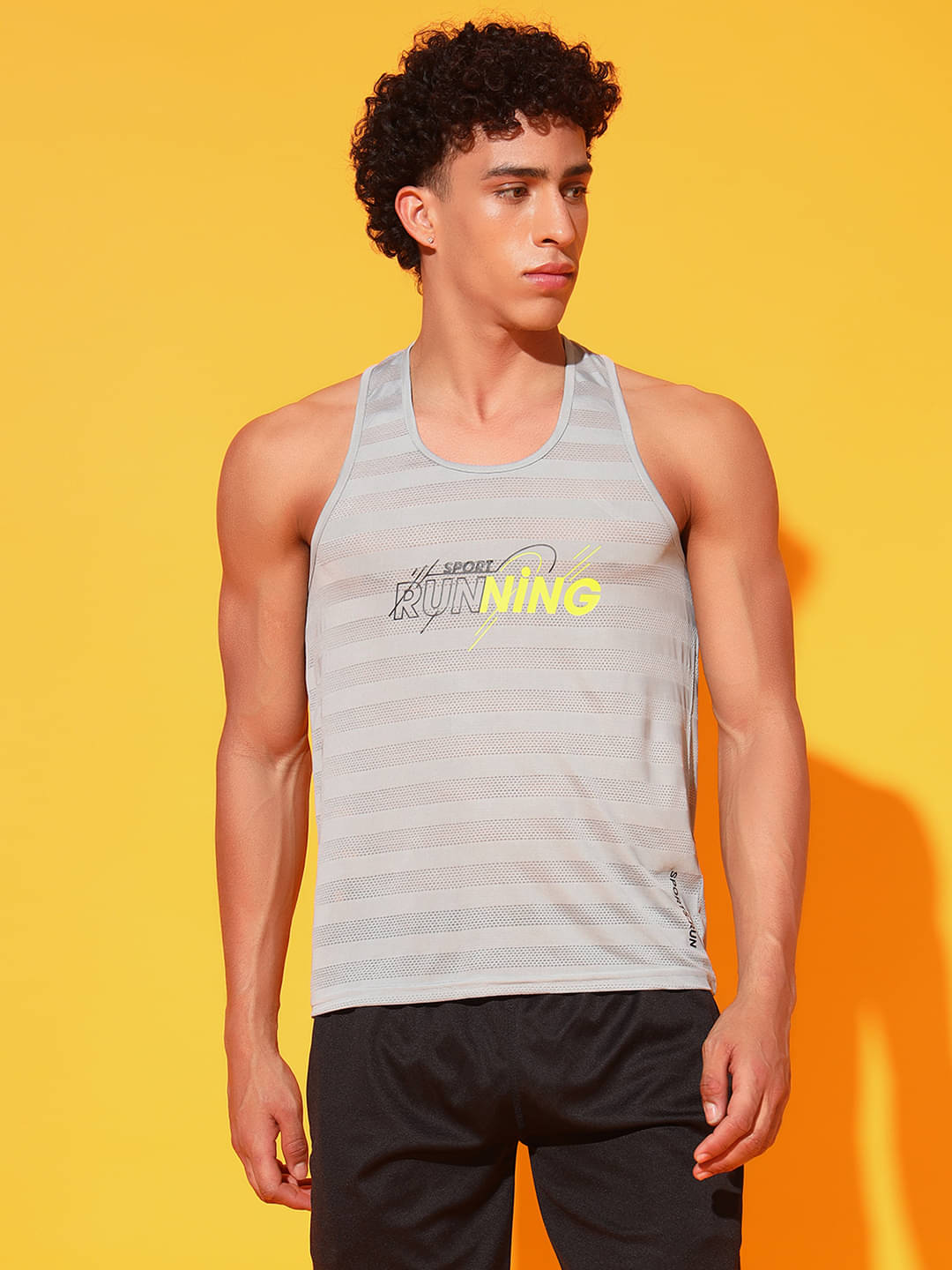 Glito Pack of 1 Polyester Gym Vest For Men ( Grey ) Glito Pack of 1 Polyester Gym Vest For Men ( Grey )
