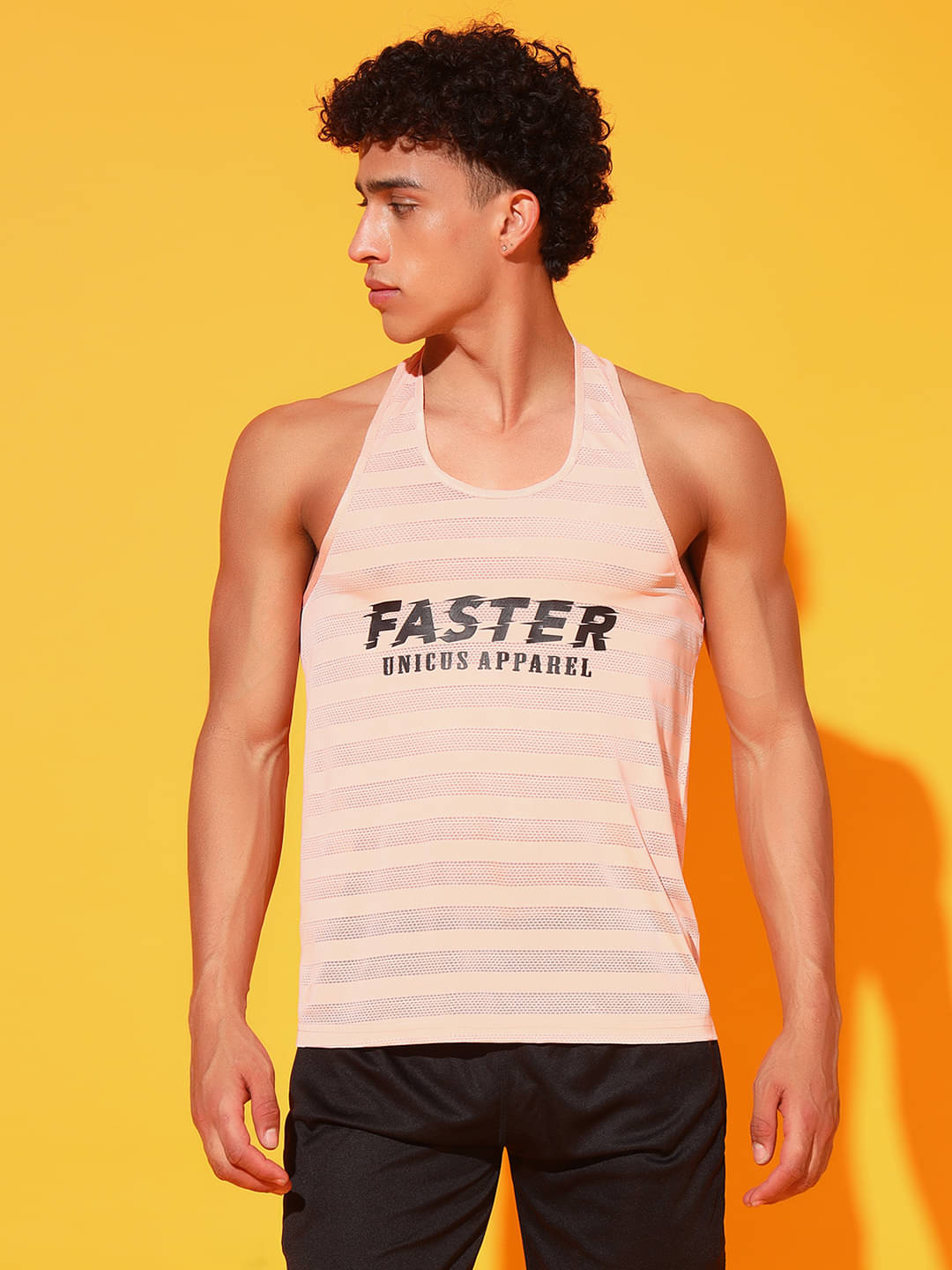 Glito Pack of 1 Polyester Gym Vest For Men ( Peach ) Glito Pack of 1 Polyester Gym Vest For Men ( Peach )