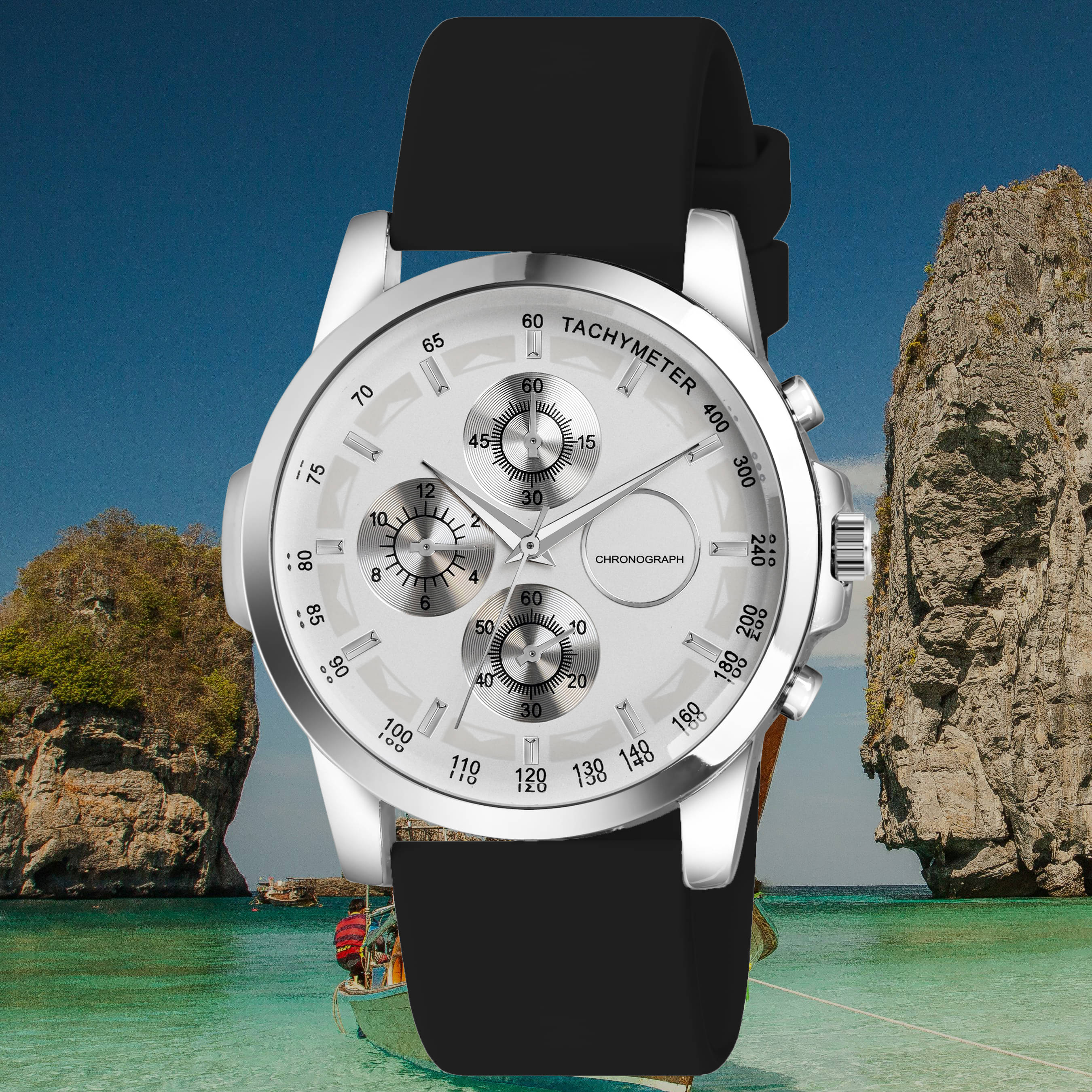     			Harbor Black Silicon Analog Men's Watch