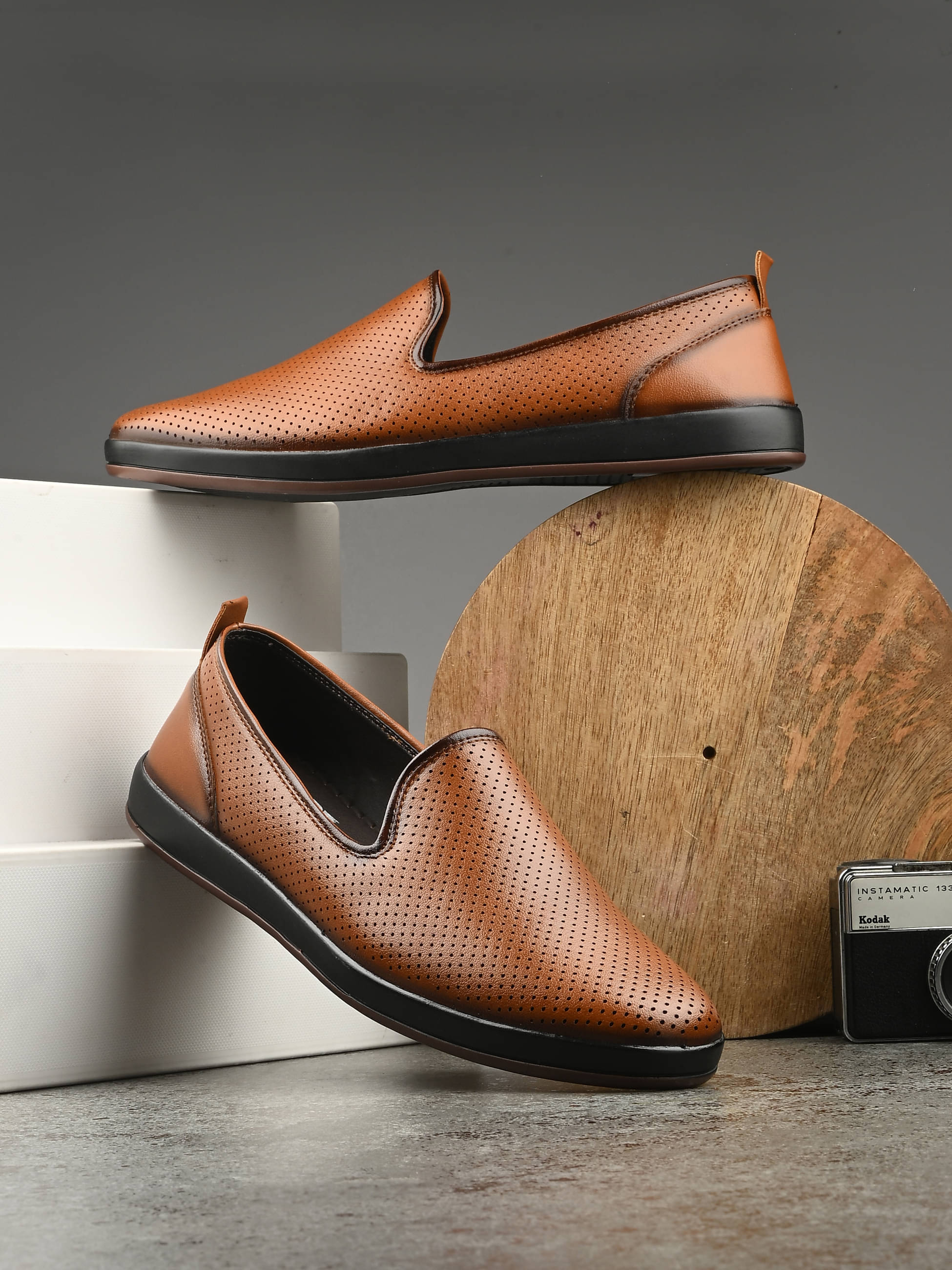 JK Port Causal shoes for men Tan Men's Slip-on Shoes JK Port Causal shoes for men Tan Men's Slip-on Shoes