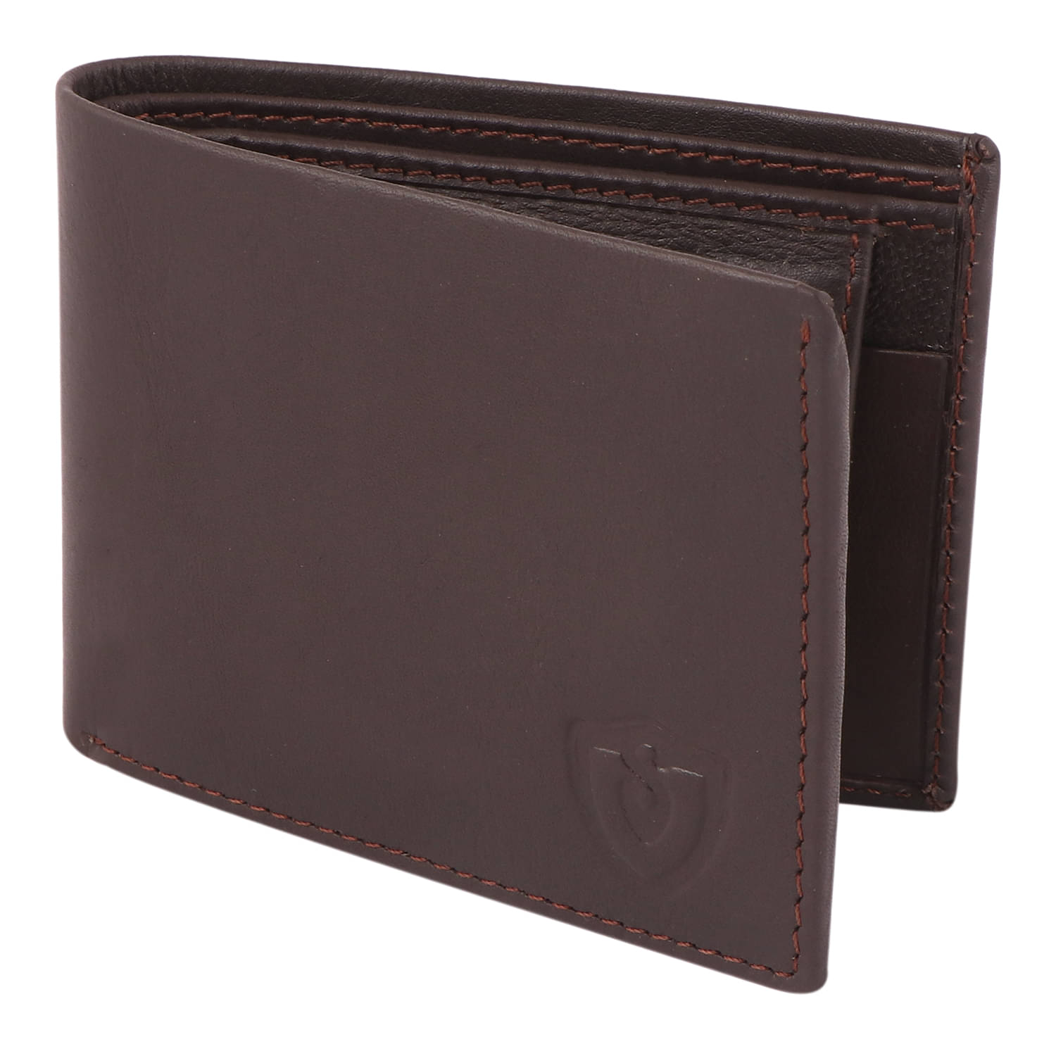     			Keviv Leather,100% Leather Solid Men's RFID Wallet,Short Wallet With 5 Slots For Card ( Brown , Pack of 1 )