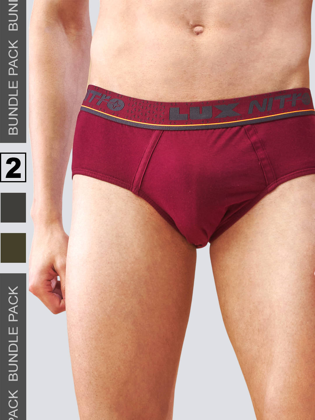 Lux Nitro Pack of 2 Cotton Briefs For Men's ( Multicolor ) Lux Nitro Pack of 2 Cotton Briefs For Men's ( Multicolor )