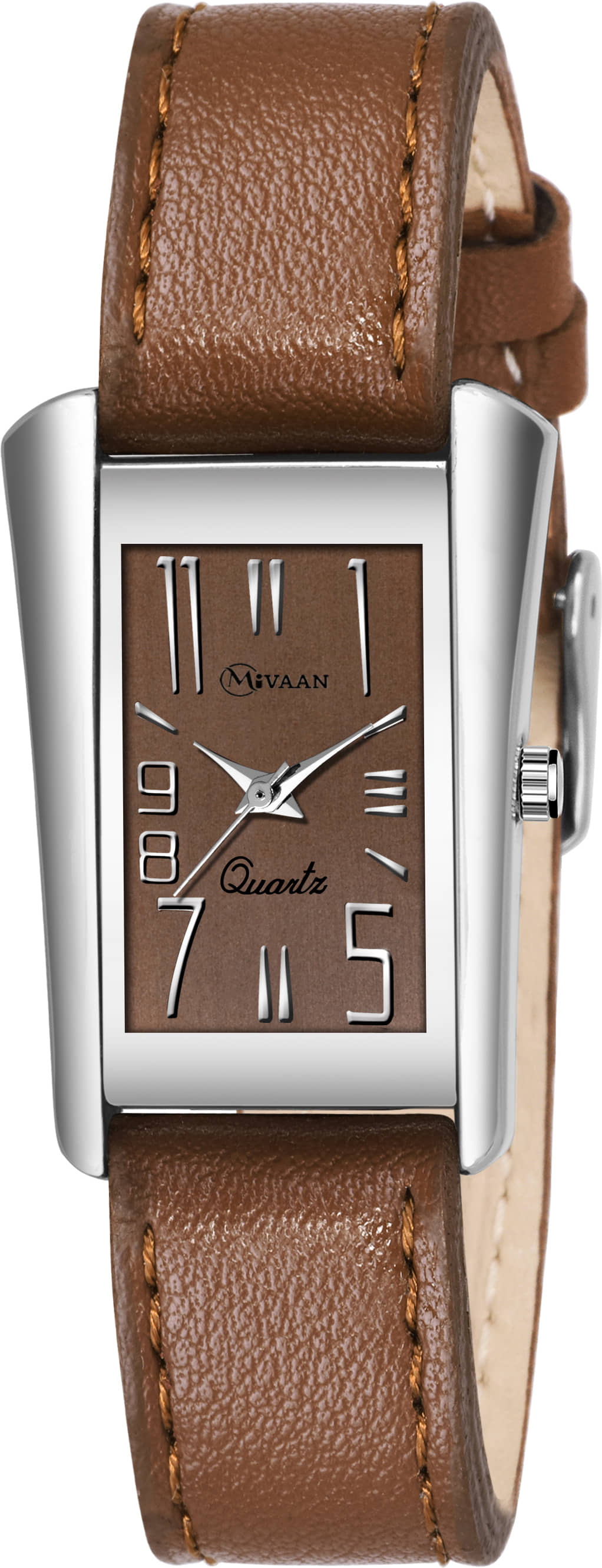 MIVAAN Brown Leather Analog Men's Watch