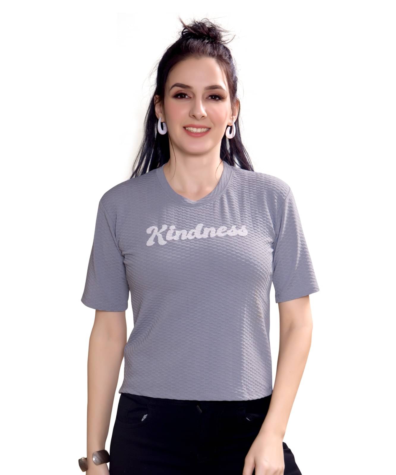 Monisha Plus Women's Cotton Blend Regular Top ( Purple )     			Monisha Plus Women's Cotton Blend Regular Top ( Purple )