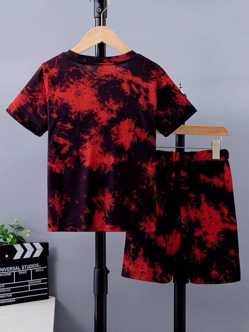     			Pink Angel Pack of 1 Girls 100% Cotton T-shirt & Shorts ( Red )