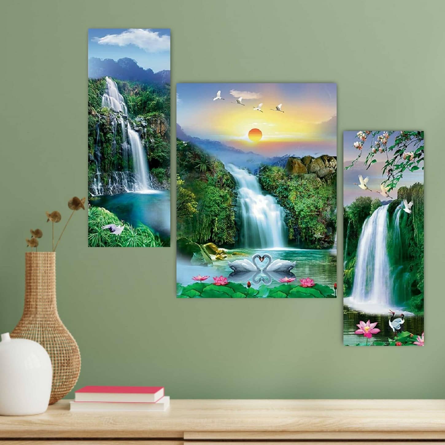 SNDArt Floral Wall Scenery Wall Paintings For Home Decor 12 x 18 inch