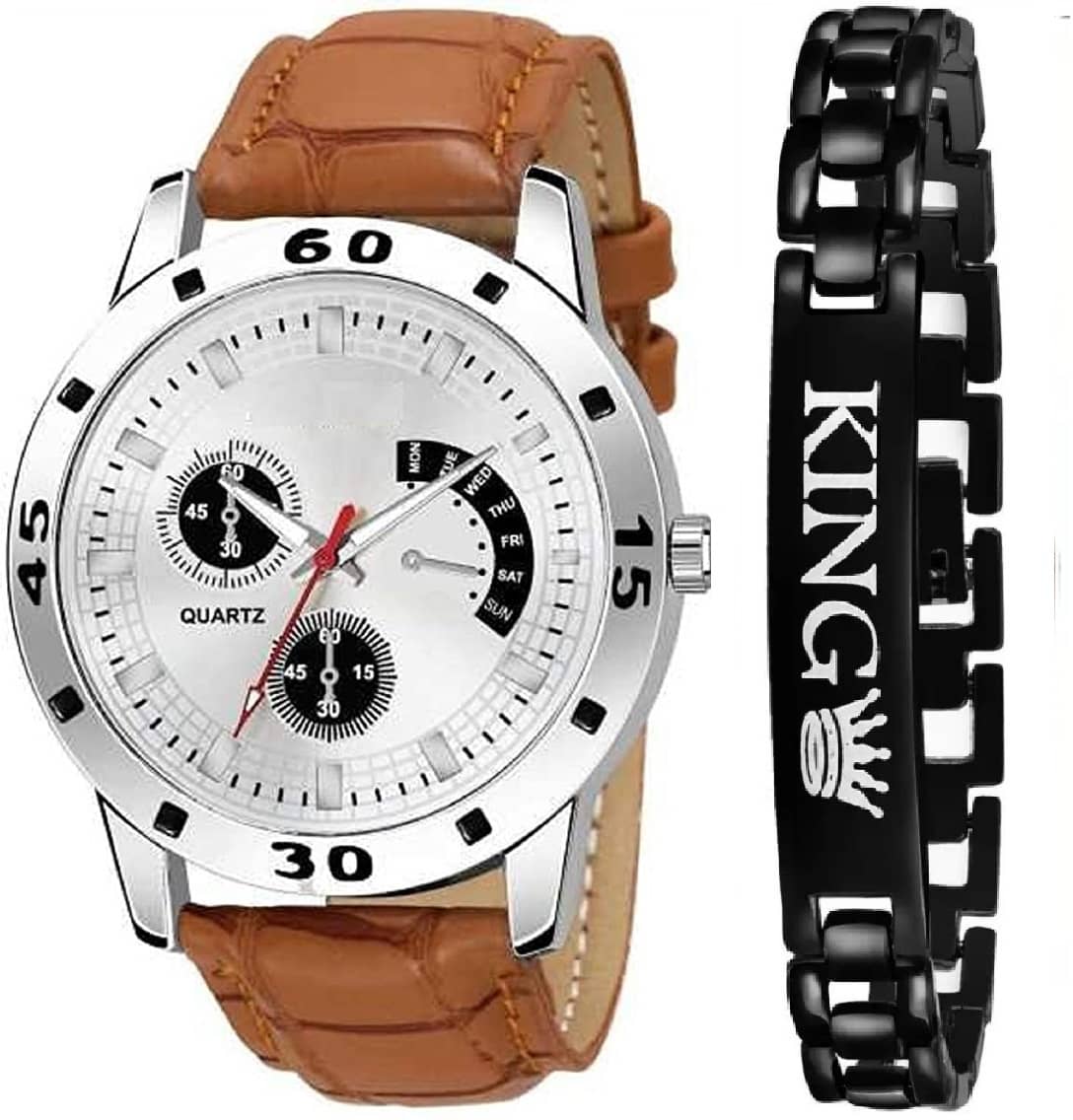 Shivark Brown PU Analog Men's Watch