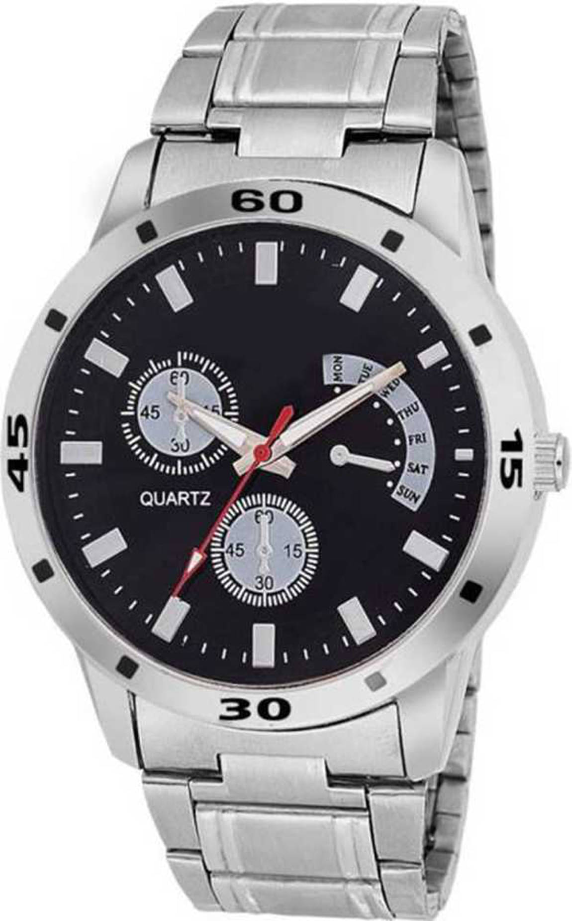 Shivark Silver Metal Analog Men's Watch     			Shivark Silver Metal Analog Men's Watch