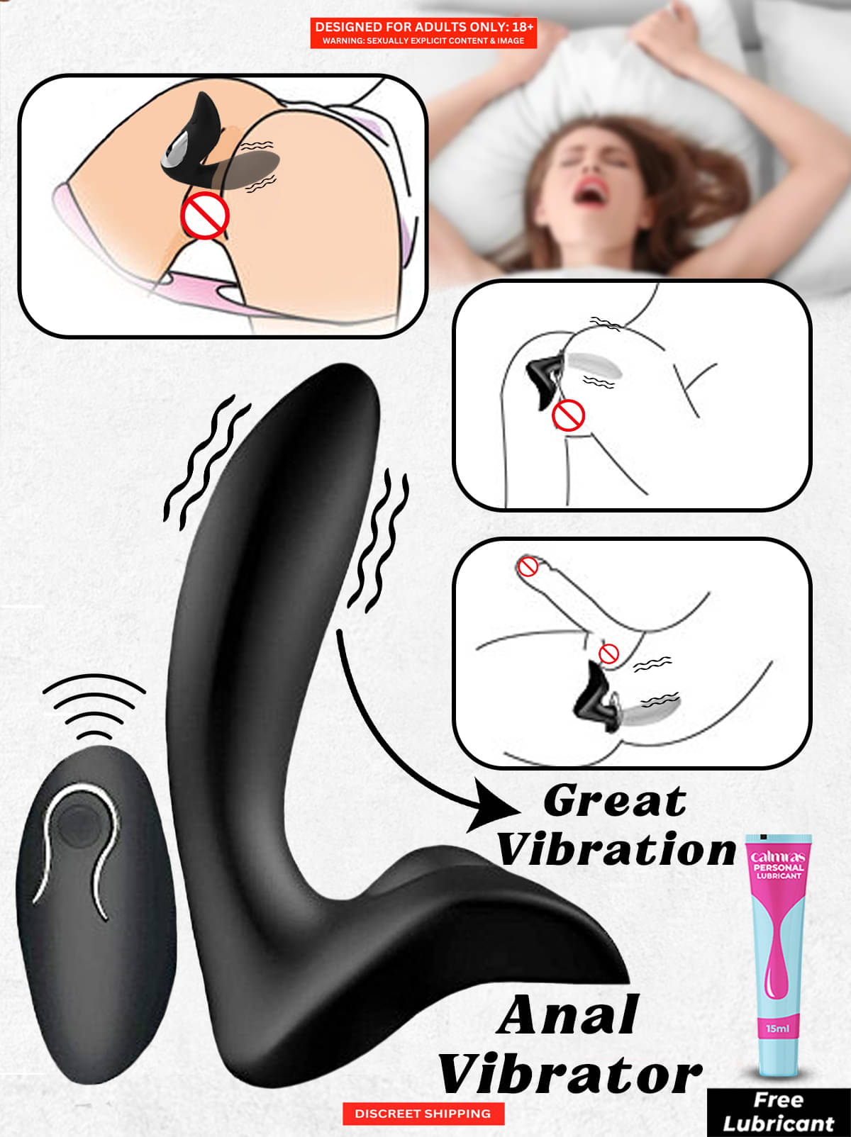 Silicon Made Remote Controlled Anal Massager + Free Lubricant Silicon Made Remote Controlled Anal Massager + Free Lubricant