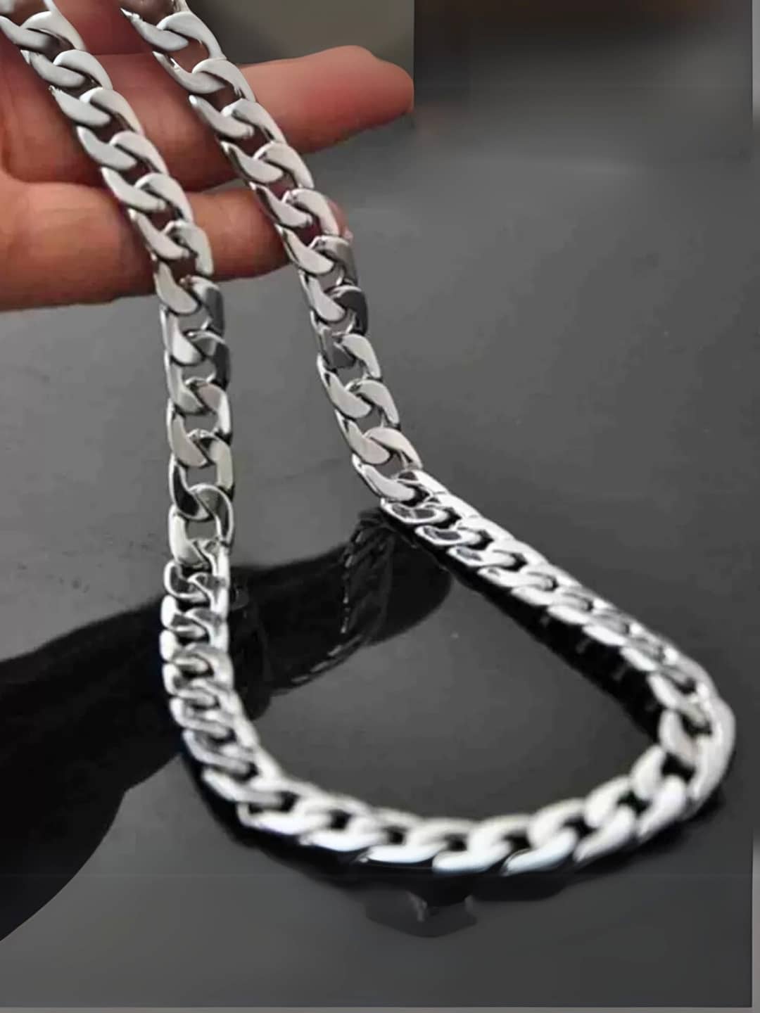 Style Wind Silver Plated Stainless Steel Chain ( Pack of 1 )