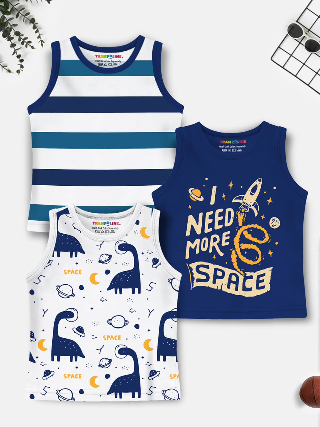 Trampoline Pack of 3 Boys Cotton Blend T-Shirt ( Multicolor )