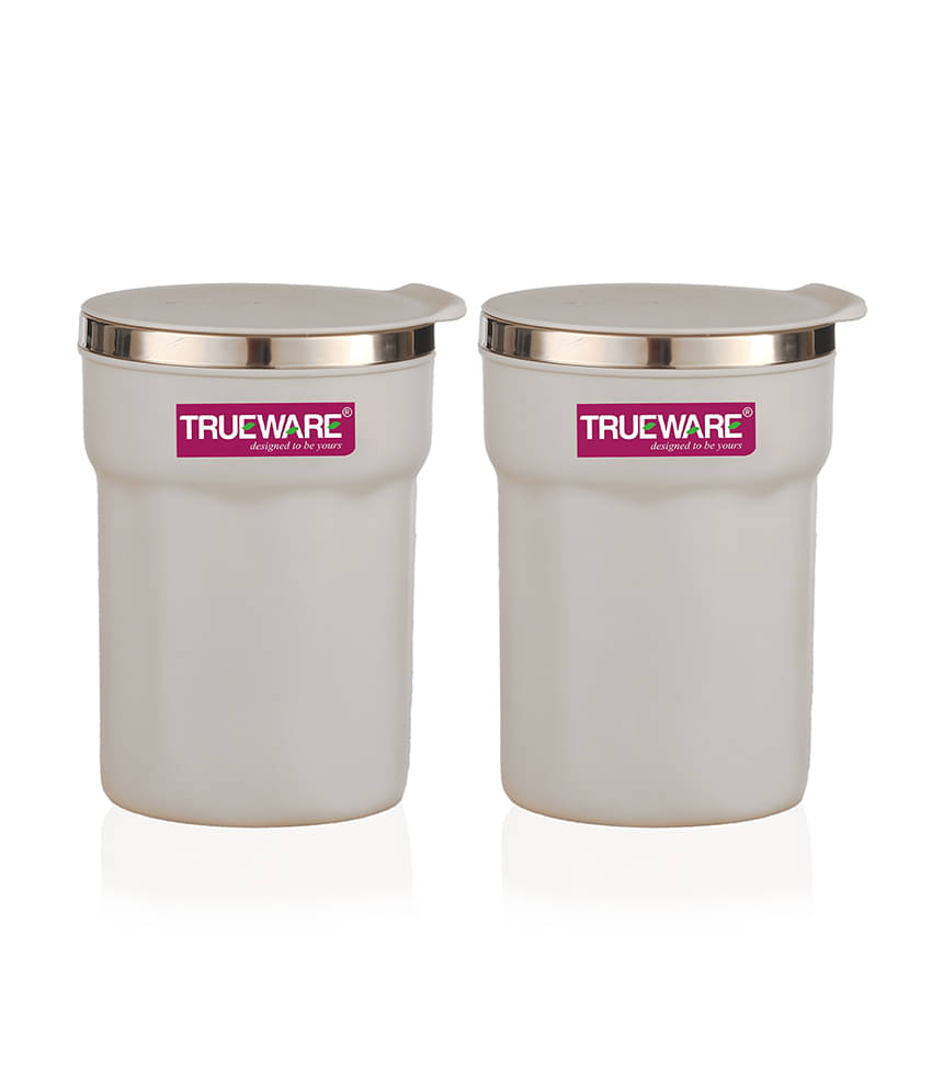     			Trueware ACE SMALL Plastic & Stainless Steel Coffee Mug 275 mL ( Pack of 2 )