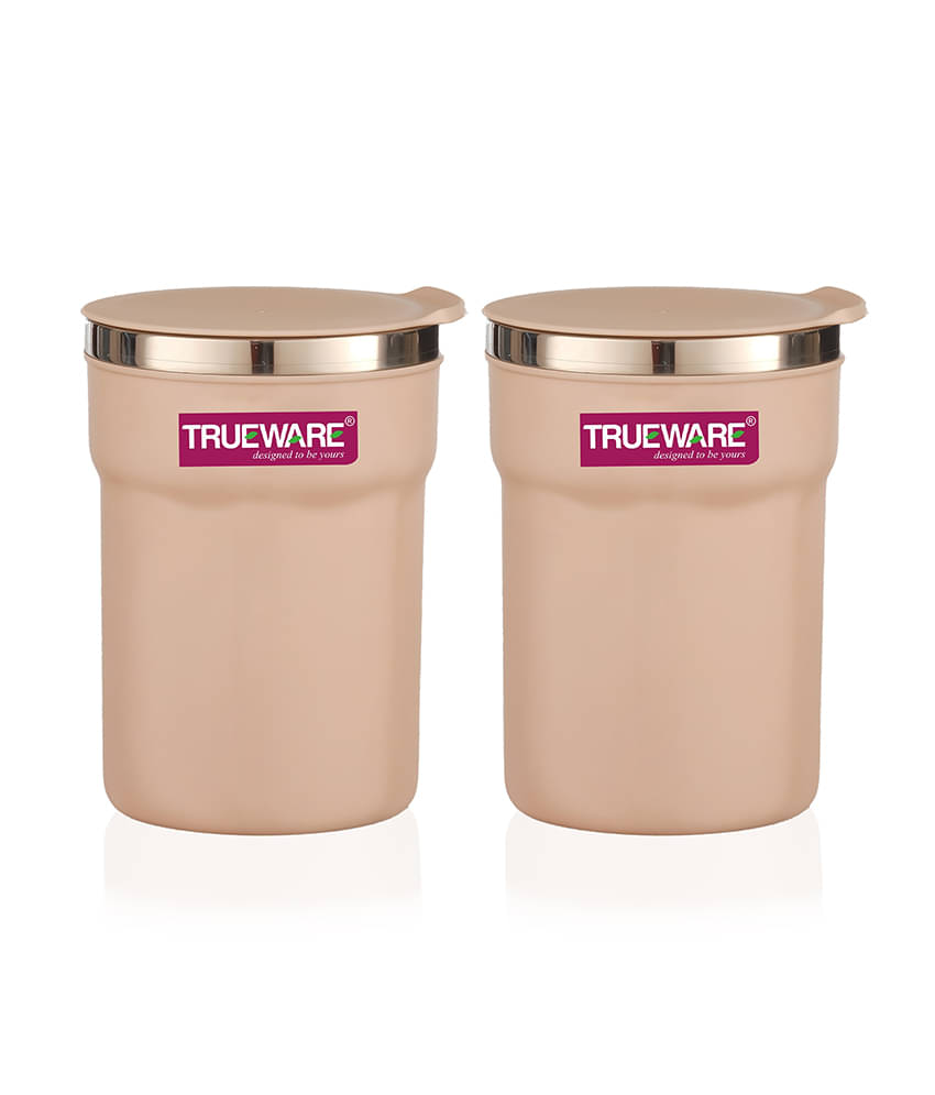     			Trueware ACE SMALL Plastic & Stainless Steel Coffee Mug 275 mL ( Pack of 2 )