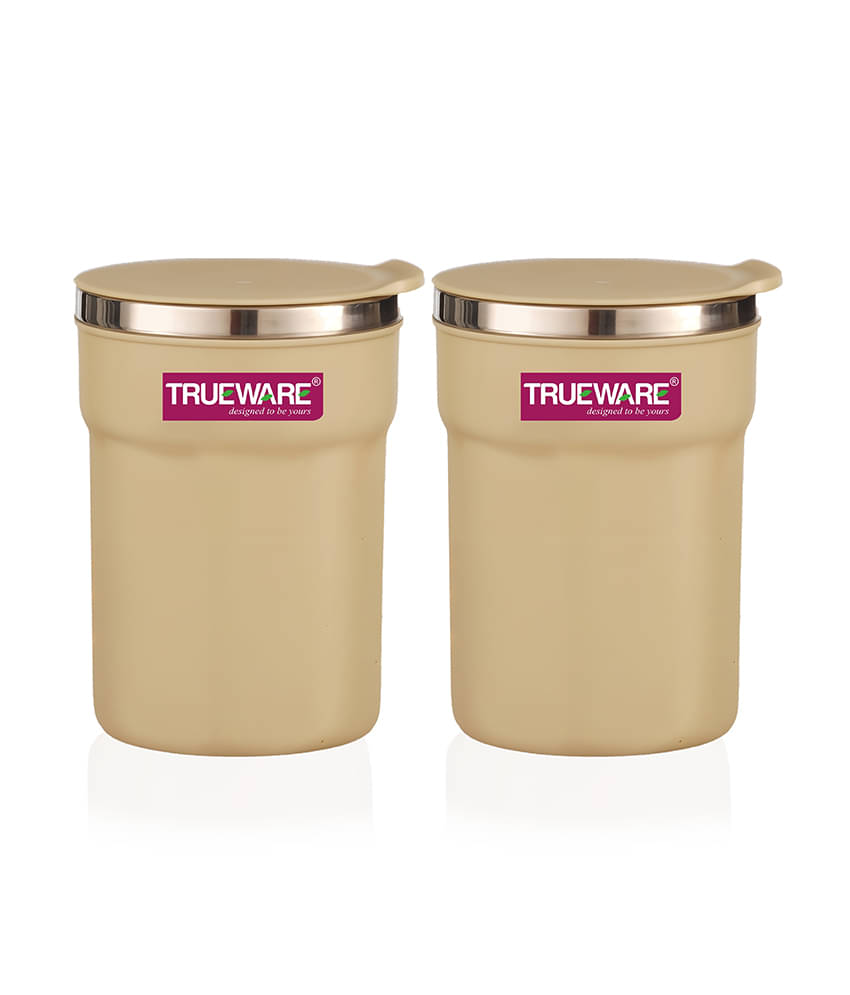 Trueware ACE Small Plastic & Stainless Steel Coffee Mug 275 mL ( Pack of 2 ) Trueware ACE Small Plastic & Stainless Steel Coffee Mug 275 mL ( Pack of 2 )