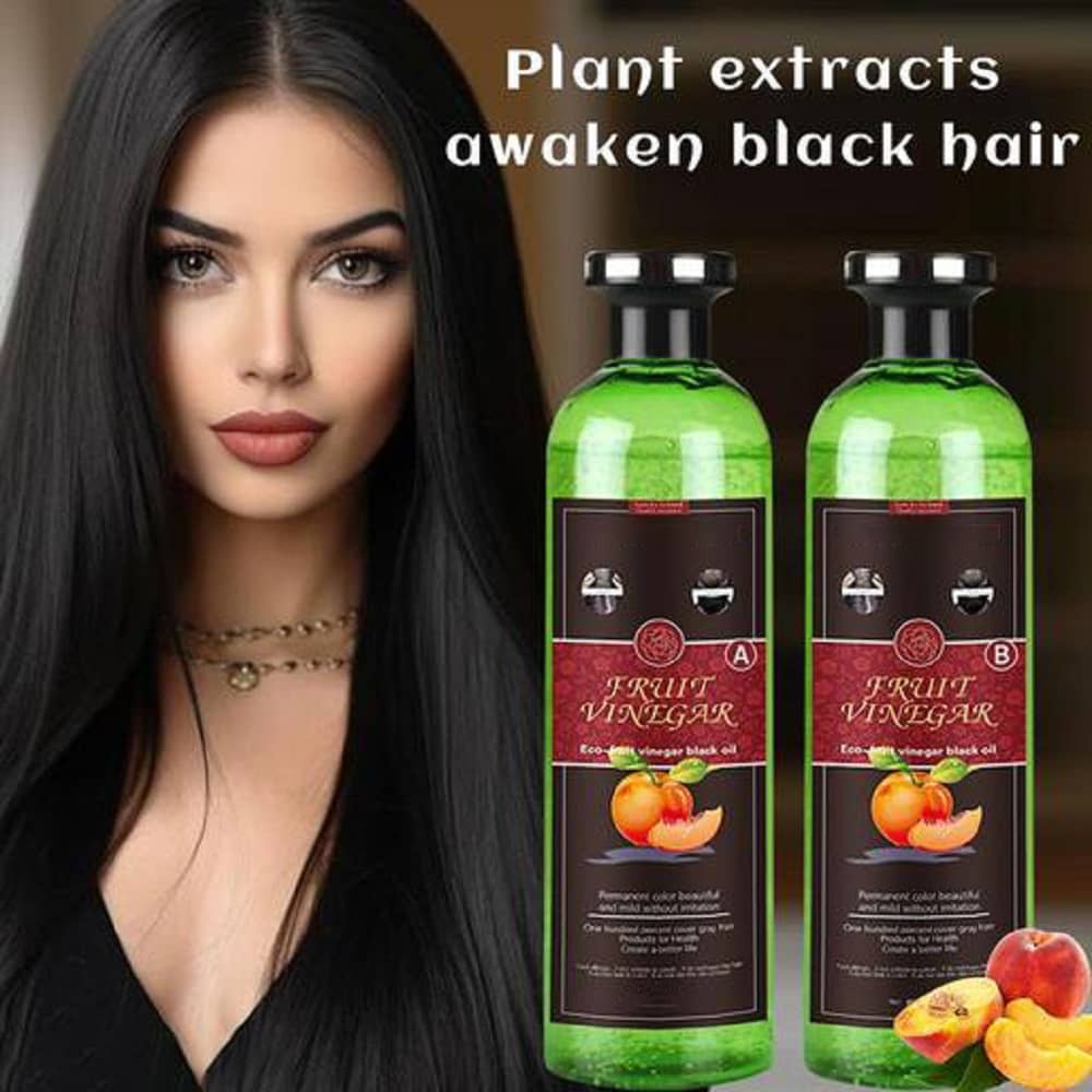 WRIXTY Fruit Vinegar Hair Colour Gel Black Instant Smooth Shiny Hair Natural Finish Grey Coverage