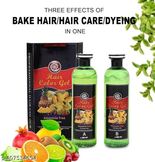 WRIXTY Fruit Vinegar Black Hair Colour Gel Instant Smooth Hair Ammonia Free Long Lasting Natural Finish