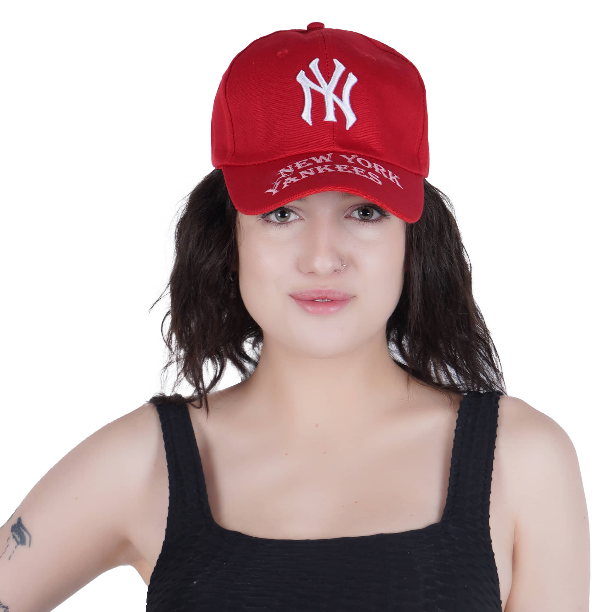valdez Red Cotton Women's Cap ( Pack of 1 )