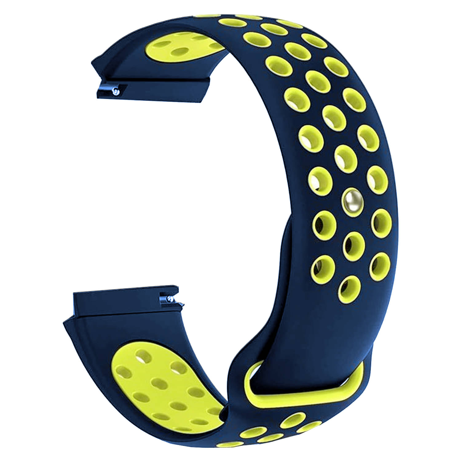 ACM Watch Strap Silicone Belt 22mm compatible with Fire-Boltt Ninja Call Pro Plus Fusion Smartwatch Sports Dot Band Blue with Yellow ACM Watch Strap Silicone Belt 22mm compatible with Fire-Boltt Ninja Call Pro Plus Fusion Smartwatch Sports Dot Band Blue with Yellow