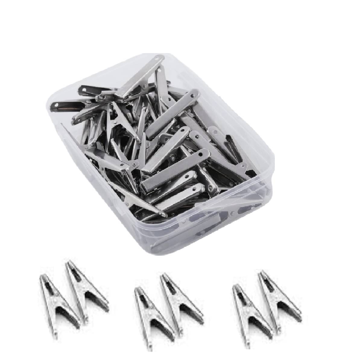 ASG HOME - Stainless steel 36 Pieces Cloth Clips With Storage Box | Clips For Drying Clothes Stainless Steel Cloth Clips | Cloth Pegs | Rod Cloth Clips ASG HOME - Stainless steel 36 Pieces Cloth Clips With Storage Box | Clips For Drying Clothes Stainless Steel Cloth Clips | Cloth Pegs | Rod Cloth Clips