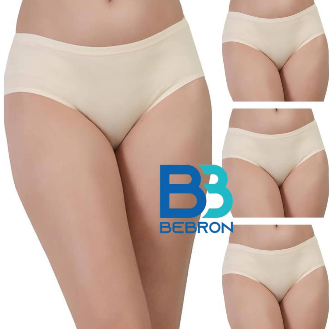 Bebron Pack of 4 Cotton Lycra Hipster For Women ( Beige )
