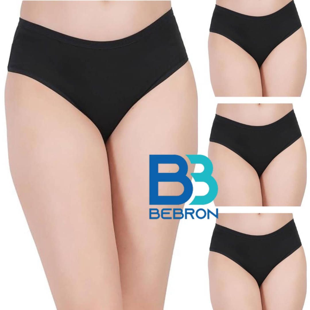 Bebron Pack of 4 Cotton Lycra Hipster For Women ( Black ) Bebron Pack of 4 Cotton Lycra Hipster For Women ( Black )