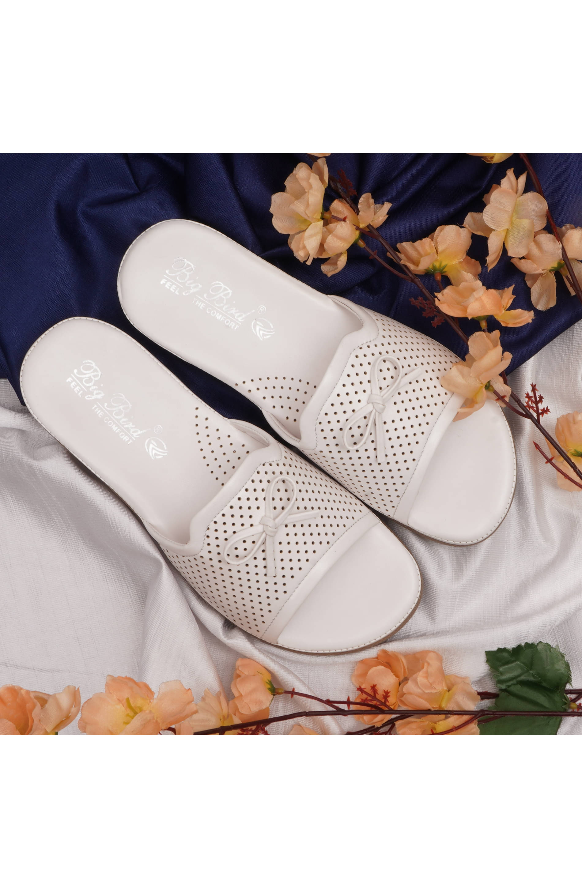     			Big Bird Footwear White Women's Massage Flip Flop