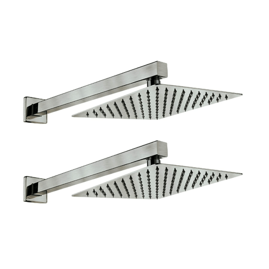 COSVIT 6x6 Ultra Slim Shower with 12" Arm 2Set Stainless Steel Overhead Shower