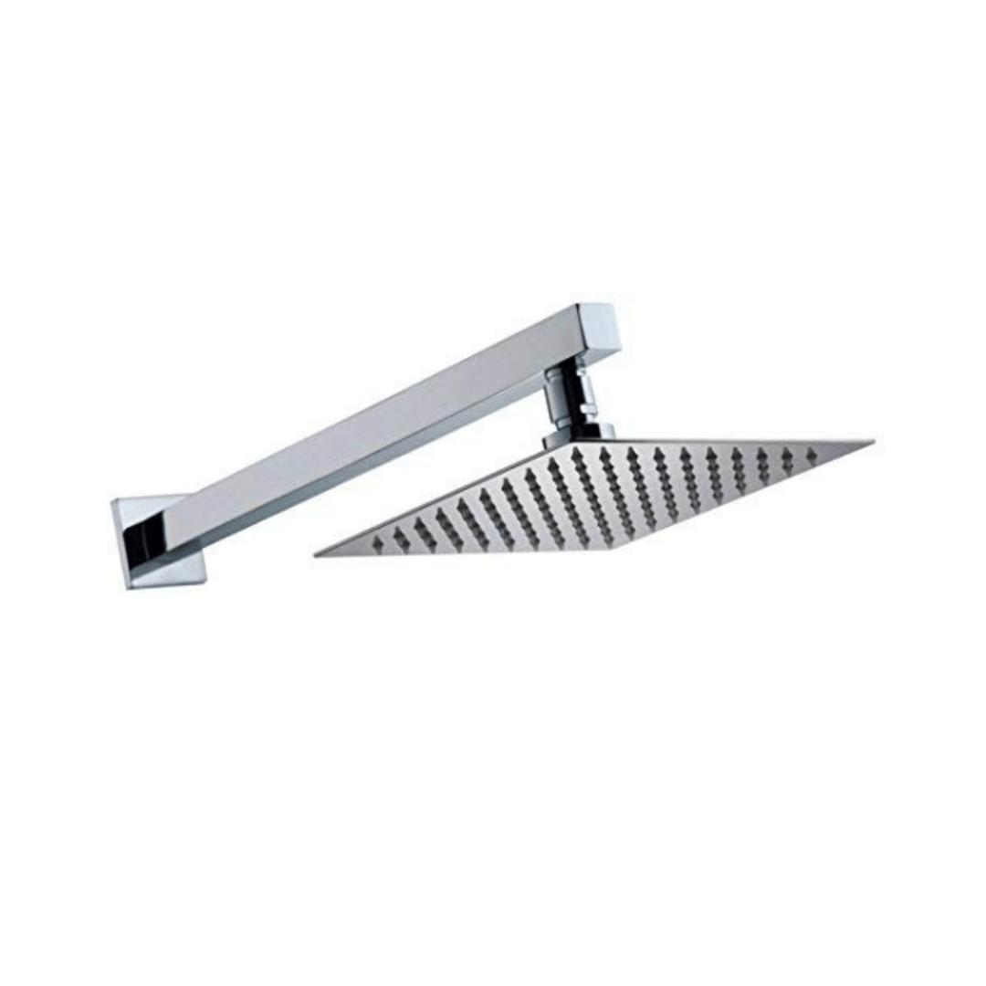 Cossimo 6x6 Ultra Slim Shower with 12" Arm 1Set Stainless Steel Overhead Shower