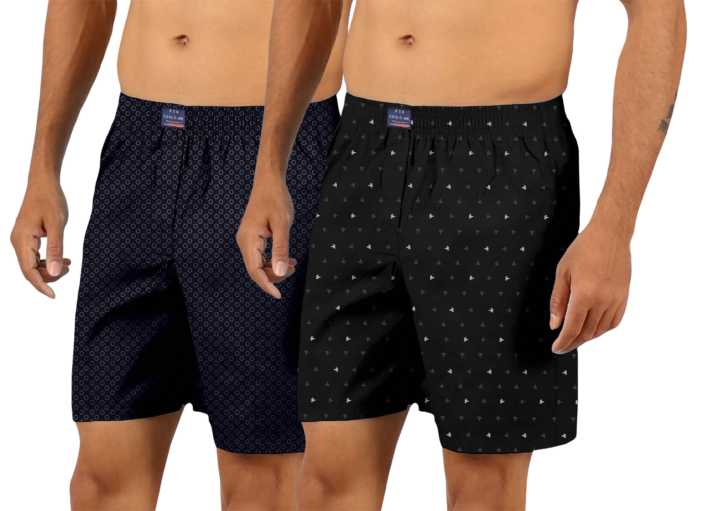     			FTX Pack of 2 Cotton Boxers For Men's ( Navy )