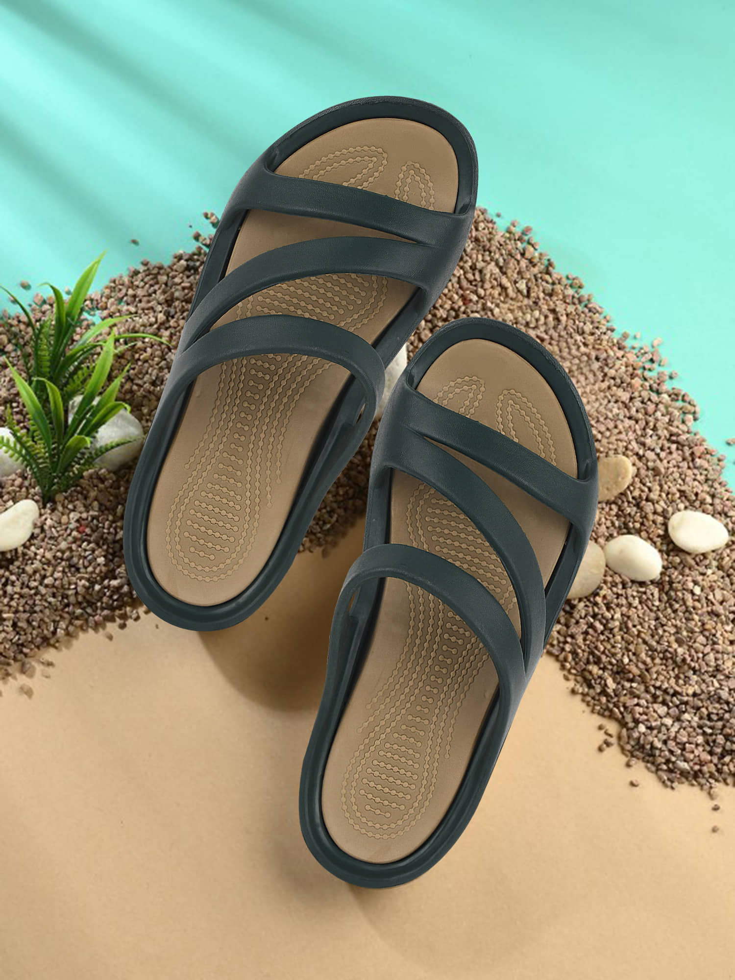Gokik Olive Women's Slide Flip Flop