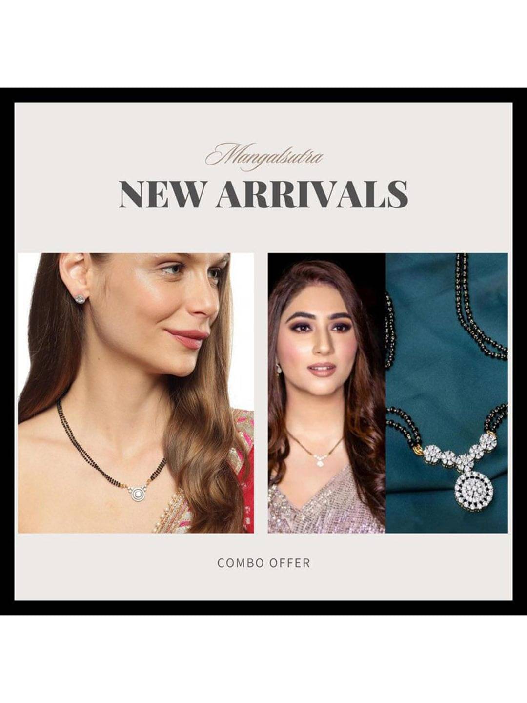     			Harsha Creation Silver Mangalsutra ( Pack of 2 )