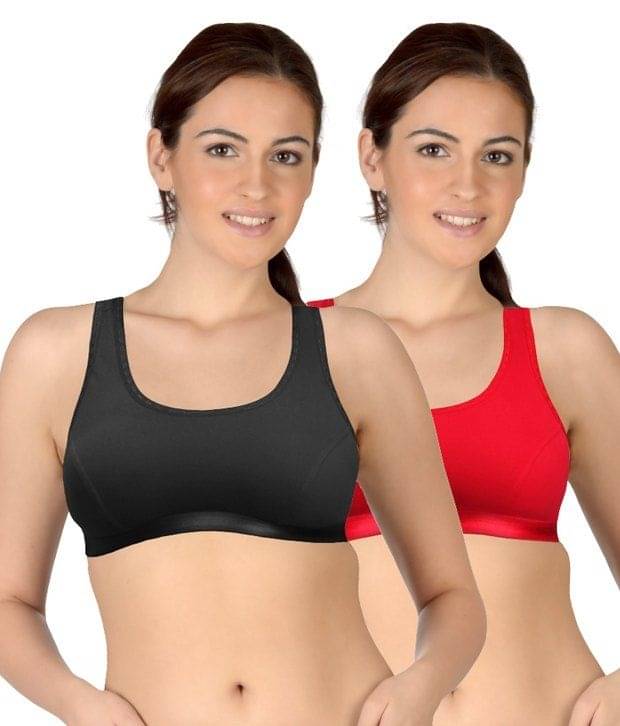 Ishant Pack of 2 Cotton Non Padded Racerback bra For Women ( Black,Red ) Ishant Pack of 2 Cotton Non Padded Racerback bra For Women ( Black,Red )