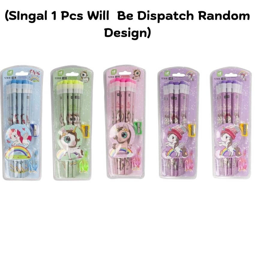 Kalra Magic (Pack1)Random Color Dispatch Unicorn & Astronaut Themed Stationery Set Pencils Eraser Sharpener & Ruler for Kids (12 Pcs Pencil) Kalra Magic (Pack1)Random Color Dispatch Unicorn & Astronaut Themed Stationery Set Pencils Eraser Sharpener & Ruler for Kids (12 Pcs Pencil)