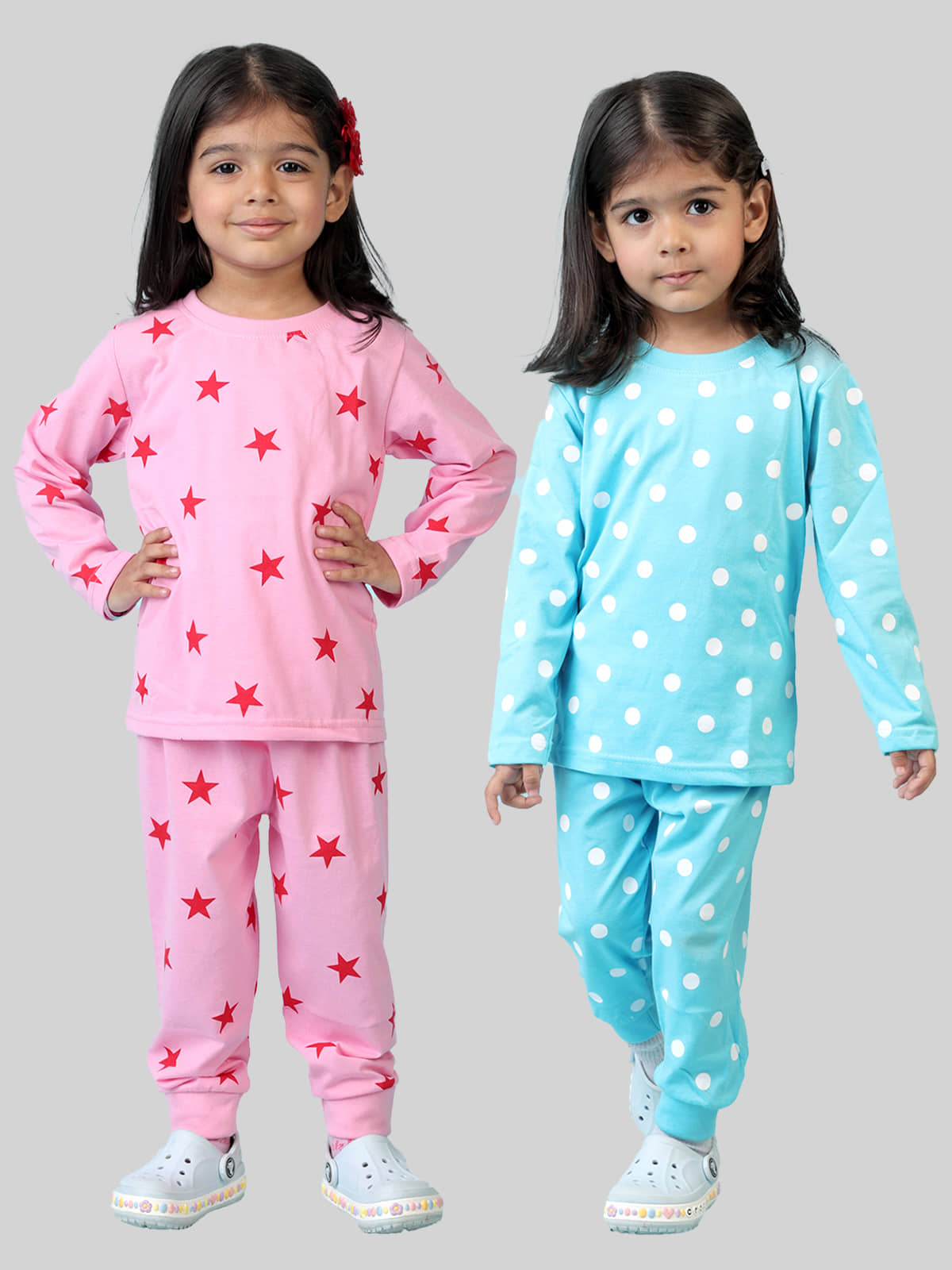 Kuchipoo Pack of 2 Girls Cotton Blend T-shirt & Pants ( Multicolor 1 )