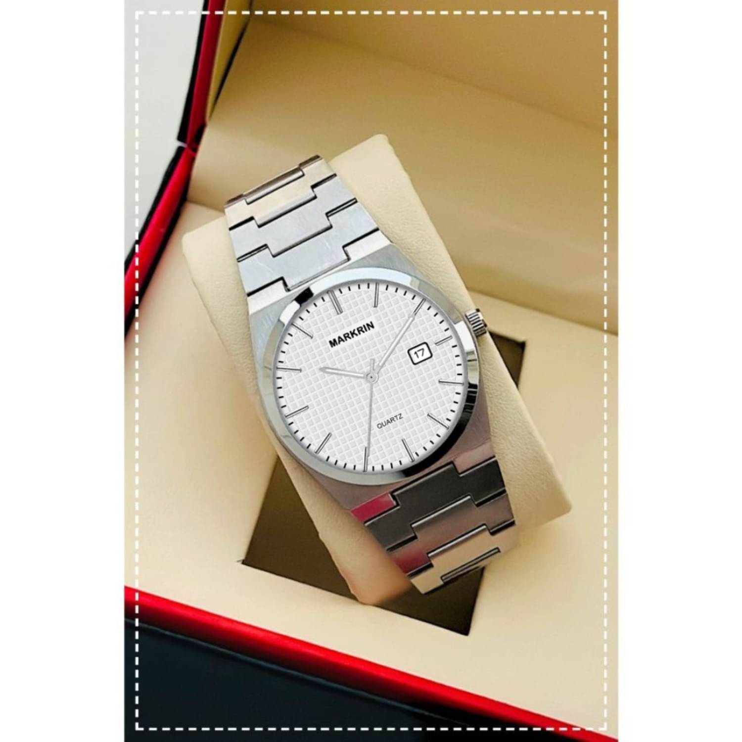     			MARKRIN Silver Stainless Steel Analog Men's Watch
