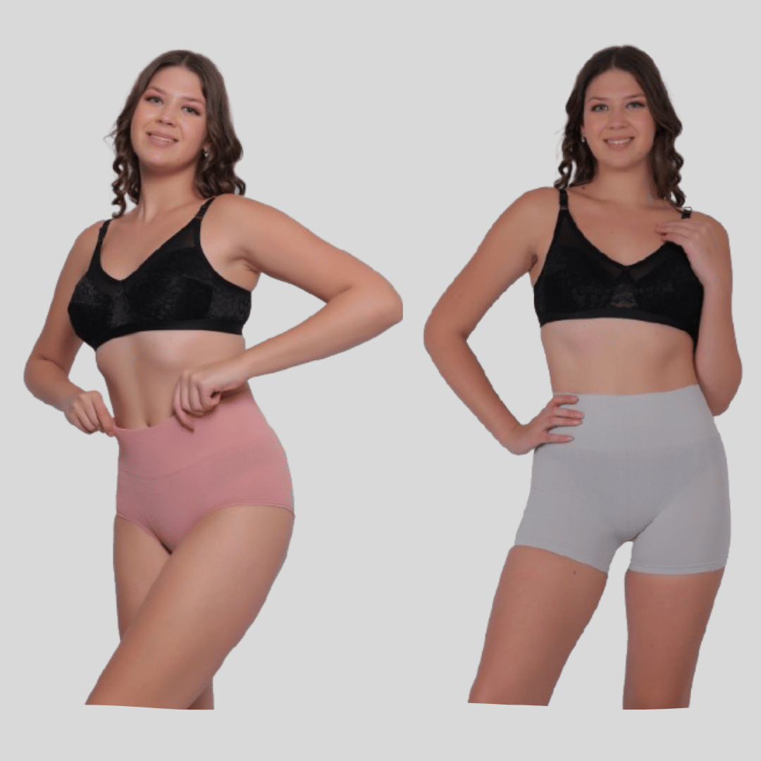 Pia Trends Pack of 2 Cotton Blend Women's Shaper Brief ( Peach,Light Grey )     			Pia Trends Pack of 2 Cotton Blend Women's Shaper Brief ( Peach,Light Grey )