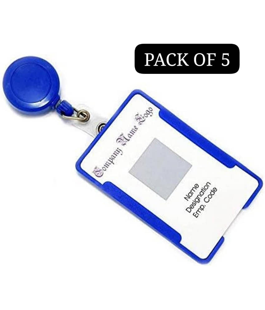 QitmirMKT Pack of 5 ID Card Holder with Retractable Reel YOYO for Office College Plastic Card Holder ( Pack 1 ) - Stationery | Buy online on ZillyBuy