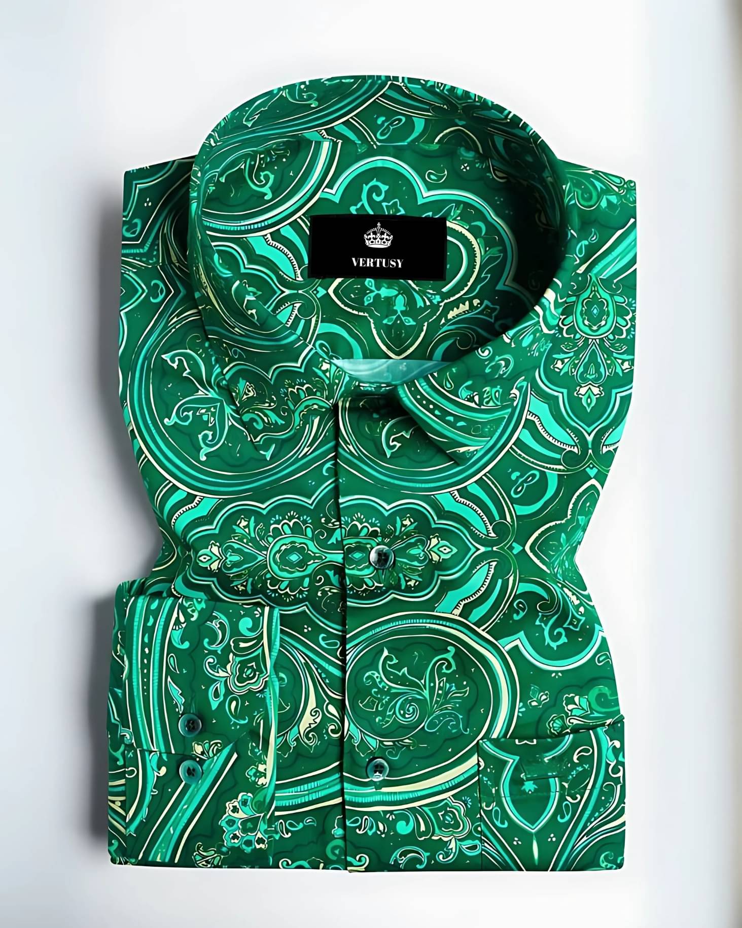     			VERTUSY 100% Cotton Regular Fit Printed Full Sleeves Men's Casual Shirt - Green ( Pack of 1 )
