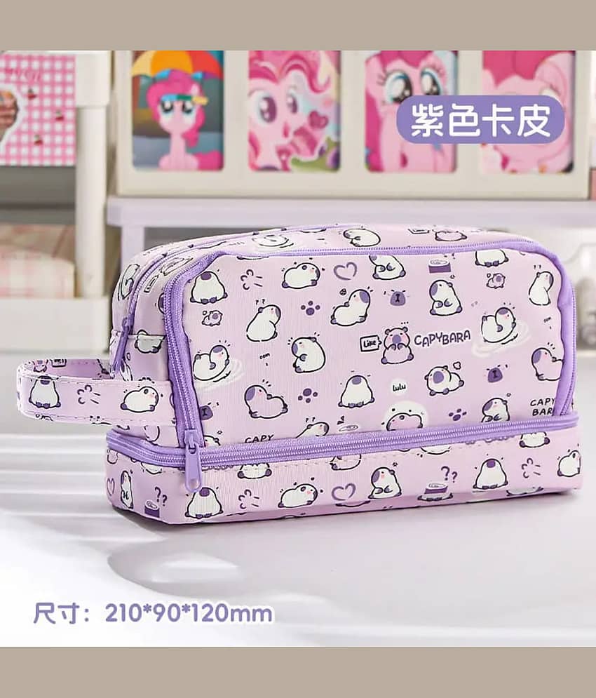 PANSHUB Zipper Pencil case Large-Capacity Stationery Box Double