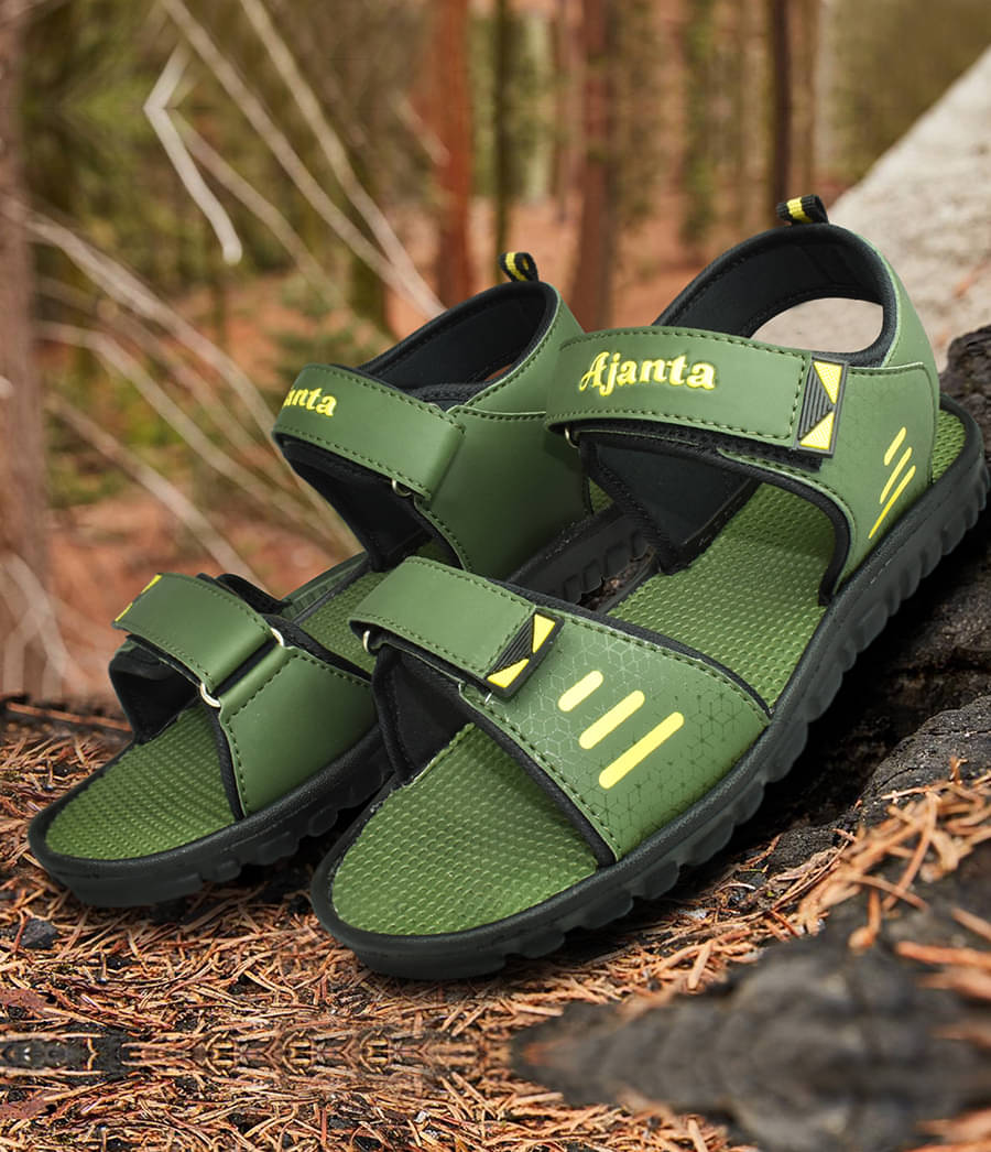     			Ajanta - Green Men's Floater Sandals