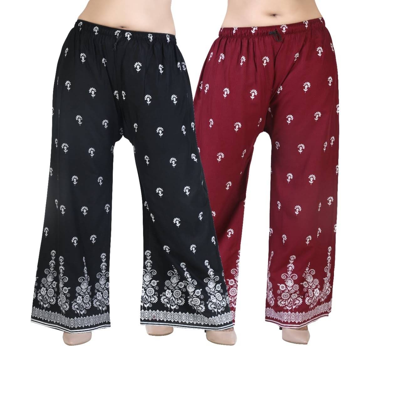     			Binish Garments - Maroon Rayon Women's Palazzo ( Pack of 2 )
